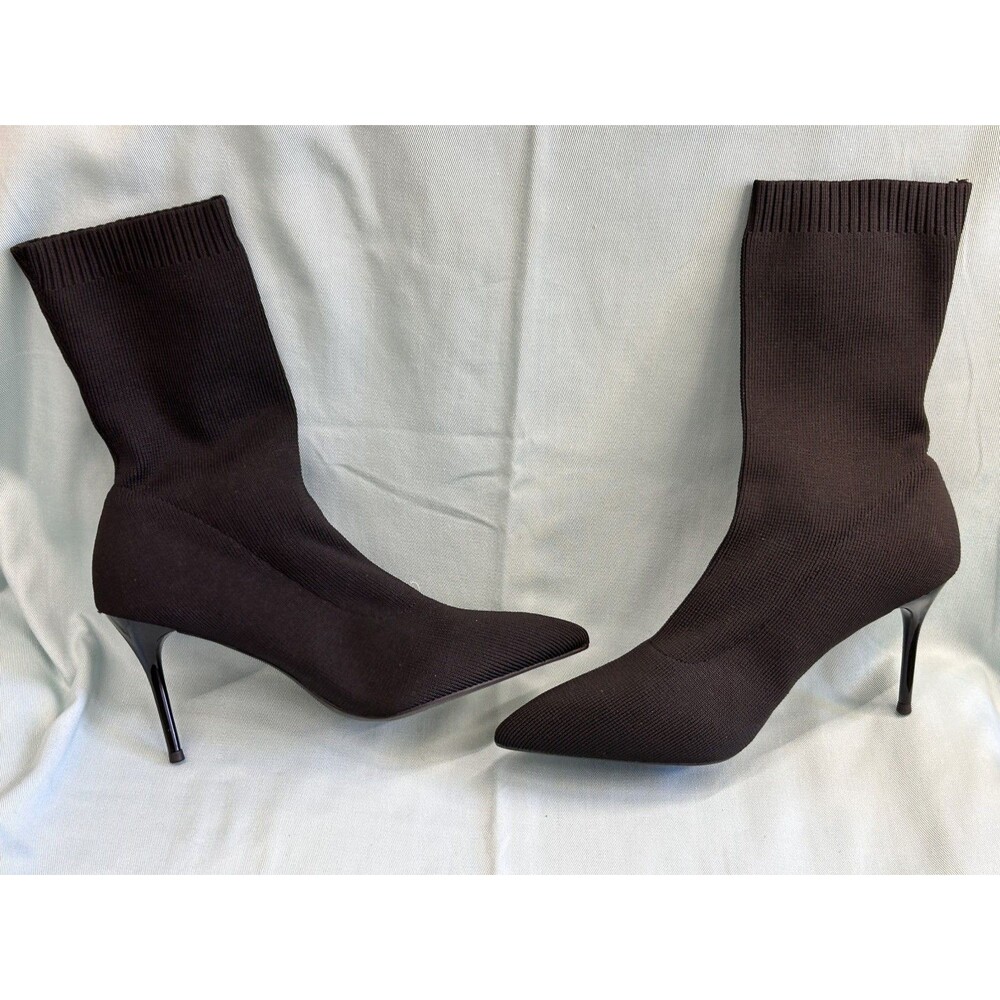 Fashionable High-Heeled Short Sock Booties, US Size 9-10